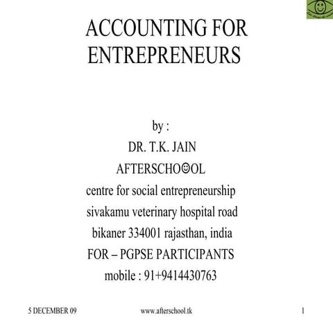 Accounting For Entrepreneurs
