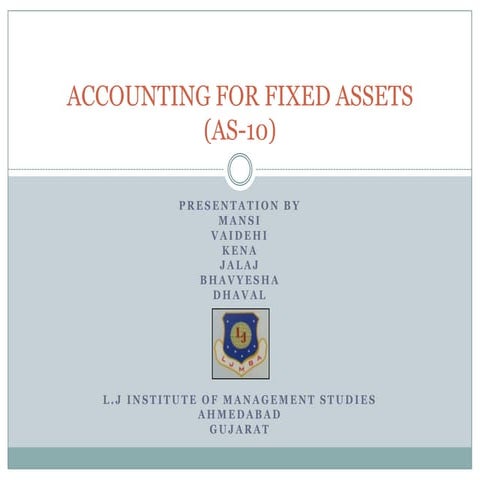 Accounting for fixed assets (as 10)