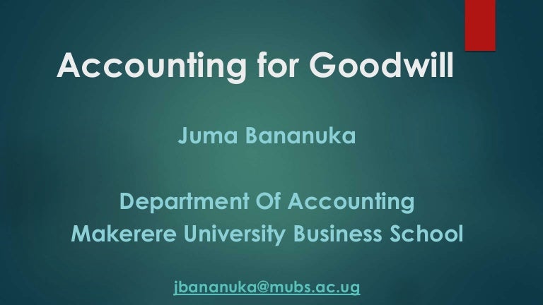 Accounting For Goodwill