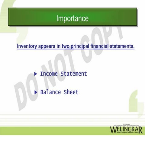 Accounting for Inventory