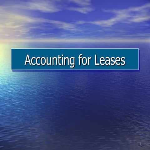 Accounting for leases