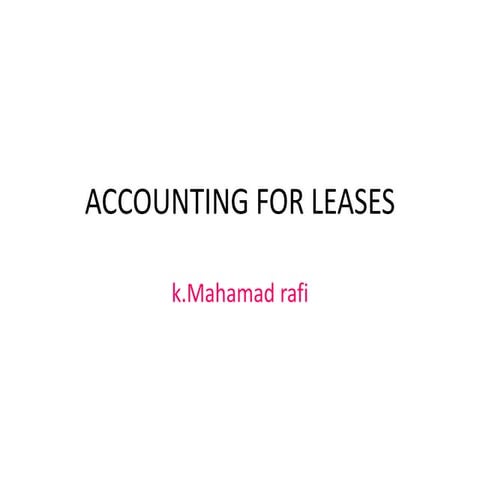 Accounting for leases