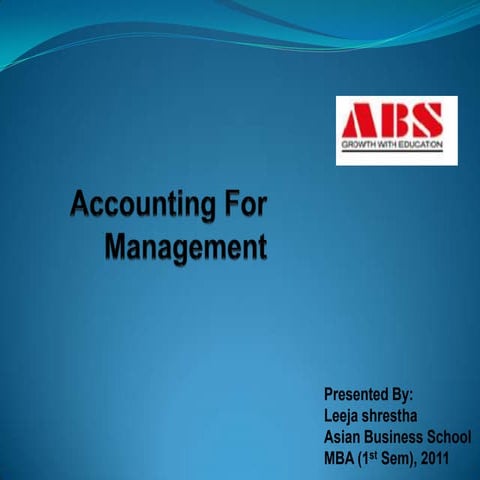 Accounting for management