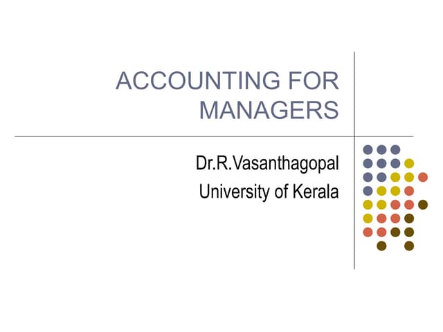Accounting for managers