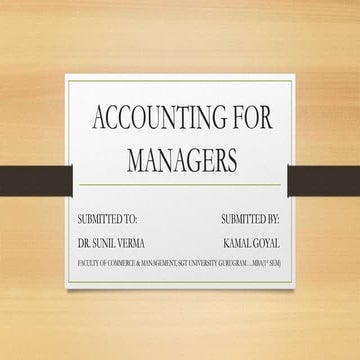 Accounting for managers