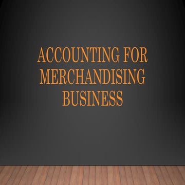 Accounting for merchandise business