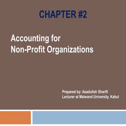 Accounting for non profit organization