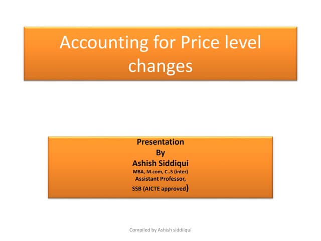 Accounting for price level changes