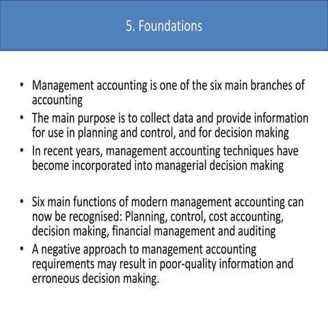 Accounting for the non accountant - unit 5