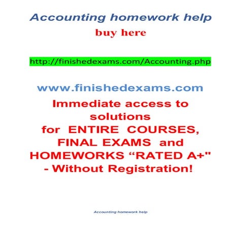 Accounting homework help