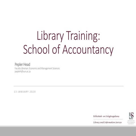 Accounting Honours Library Training 2020