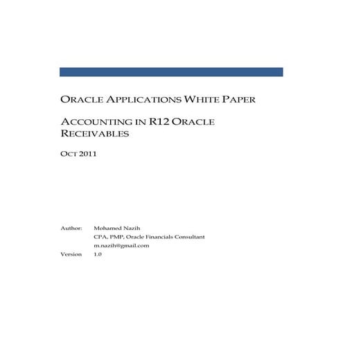 Oracle Receivables R12 | PDF | Business Accounting & Finance | Business