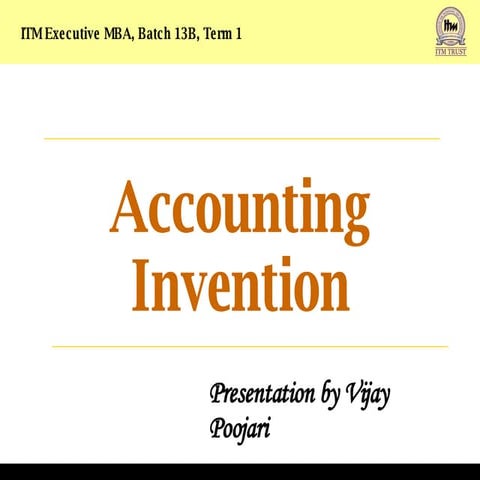 Accounting Invention