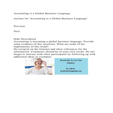 Accounting is a Global Business LanguageActions for Accounting .docx