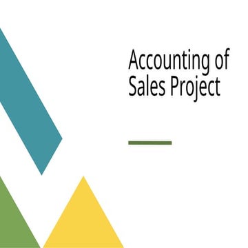 Accounting of Sales Project The Percentage-of-Completion (PCO) method ...