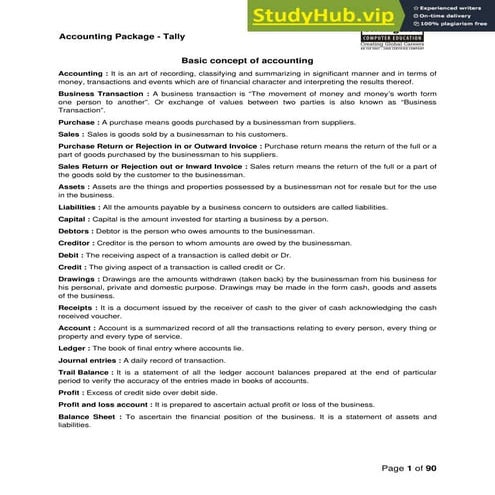 Accounting Package -Tally