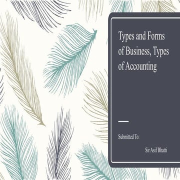 Types and Forms of Business, Types of Accounting