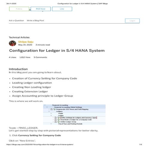 Accounting principle  configuration