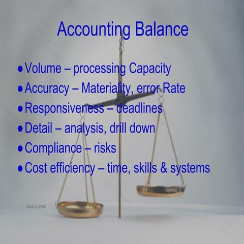Accounting process balance