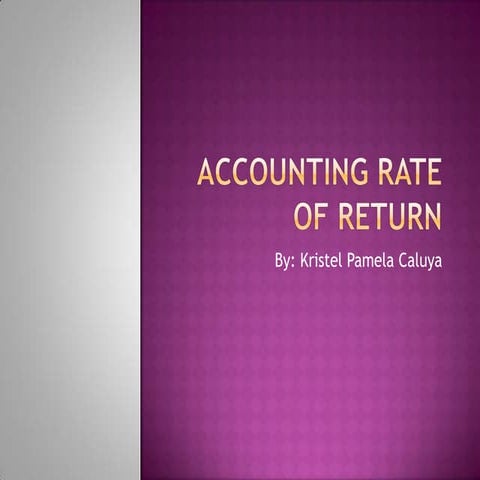 Accounting rate of return