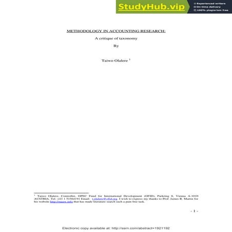 Accounting Research Methods SSRN-Id1921192