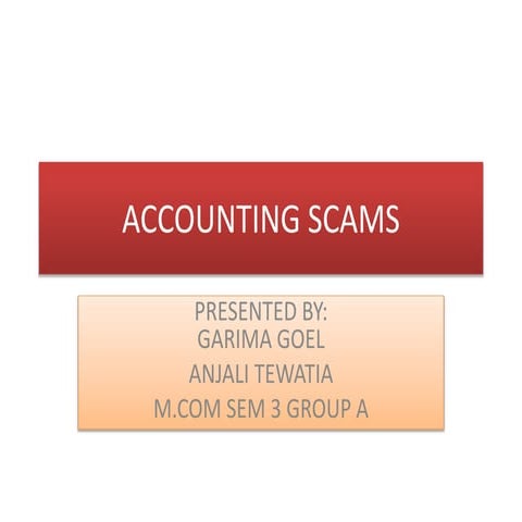 Accounting scams