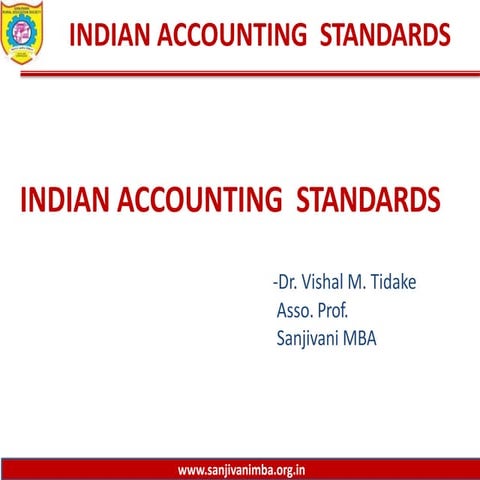 Accounting standards notes Dr. V M Tidake