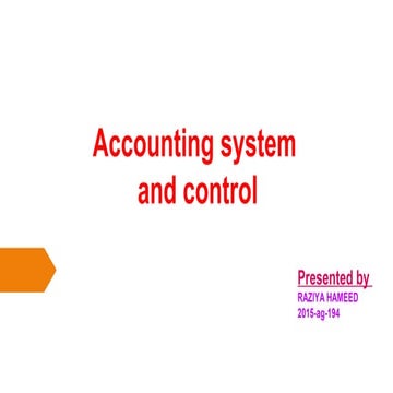 Accounting system and control | PPT