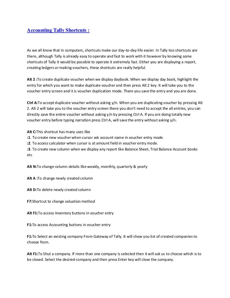 Busy Accounting Software Shortcut Key Pdf To Word