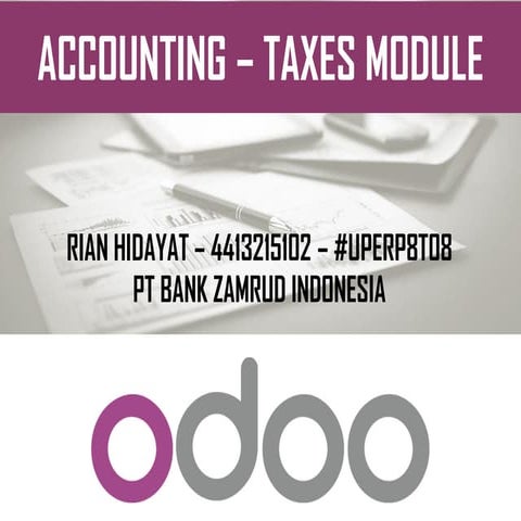 Accounting Odoo – taxes module | PDF