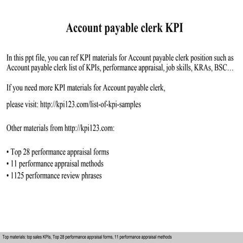 Account payable clerk kpi