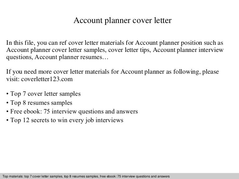 account planner cover letter