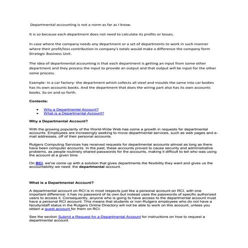 Account's assignment