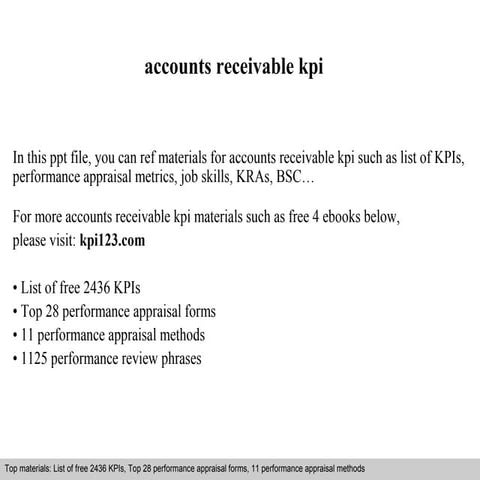 Accounts receivable kpi