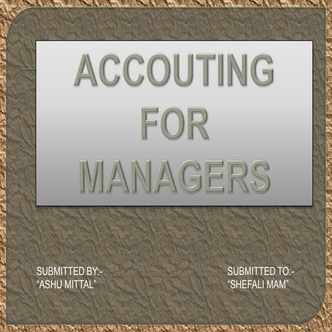 Accouting for managers