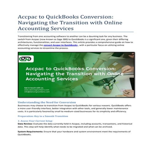 Accpac to QuickBooks Conversion Navigating the Transition with Online Account...