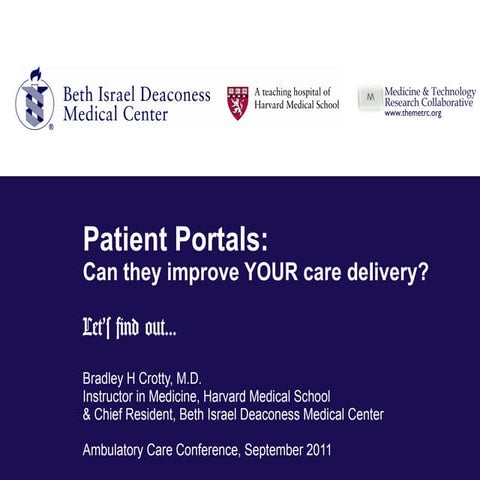 Large Group Lecture for Patient Portals