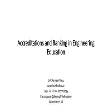 Accreditations and ranking in engineering education