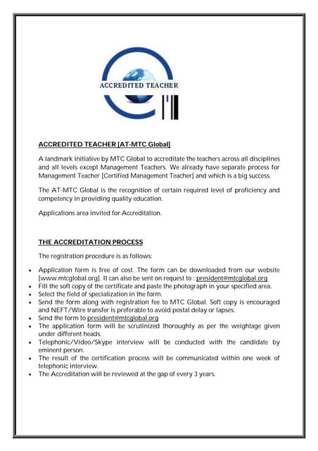 Accredited Teacher---Schools
