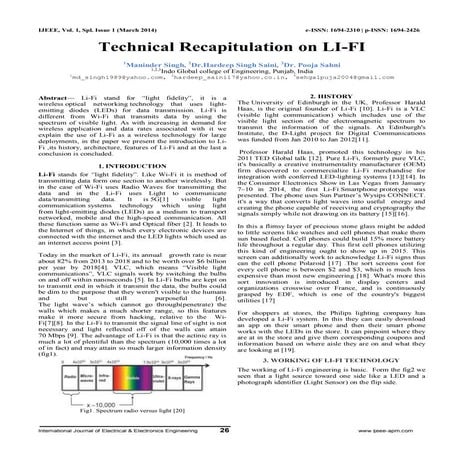 Technical Recapitulation on LI-FI