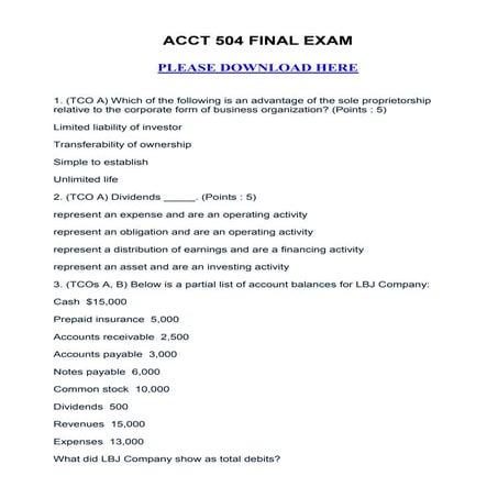 Acct 504 final exam