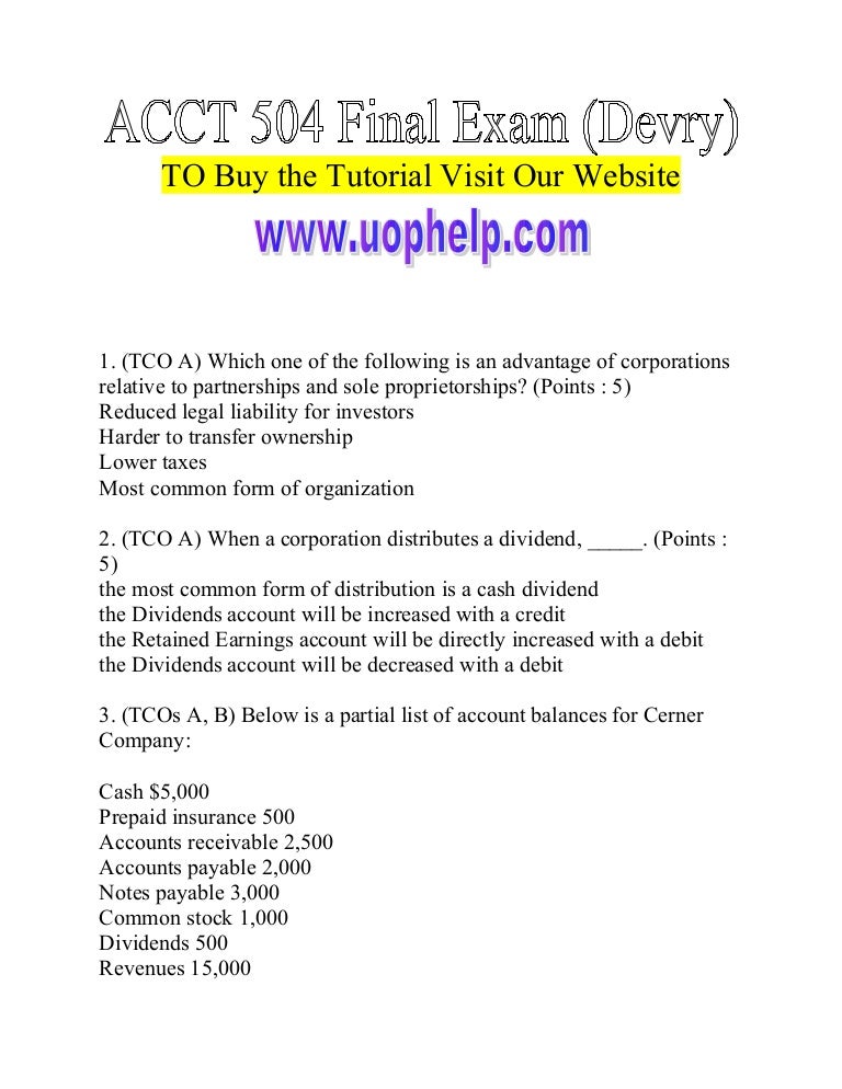 Accounting 504 final exam questions essay 08 picture
