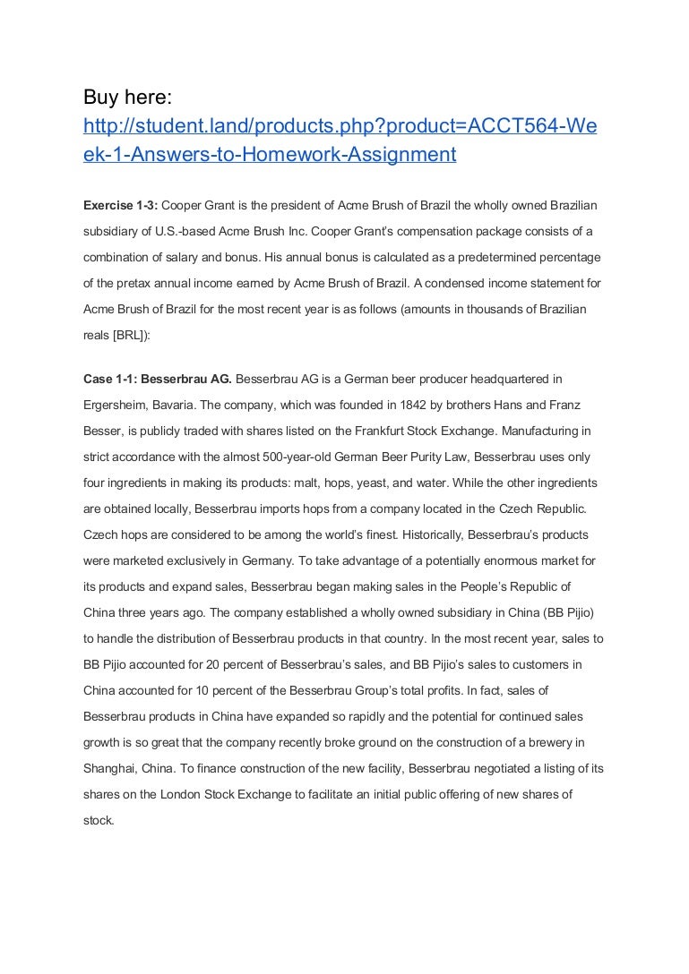 Assignment answers
