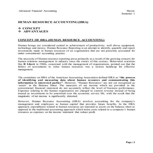 HUMAN RESOURCE ACCOUNTING