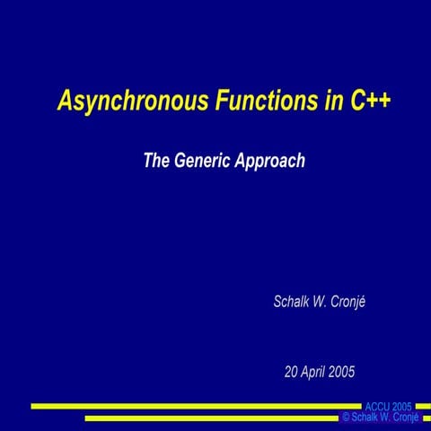 Asynchronous Functions In C++ | PPT