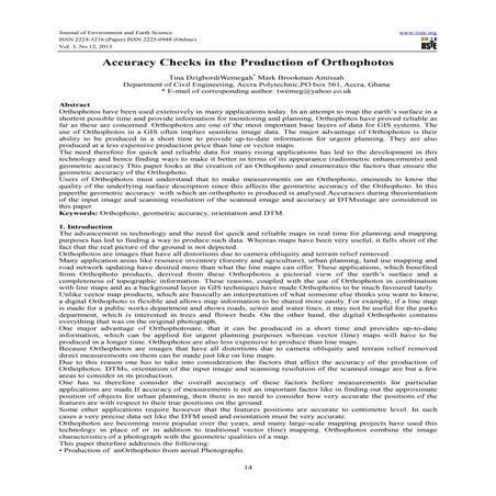Accuracy checks in the production of orthophotos