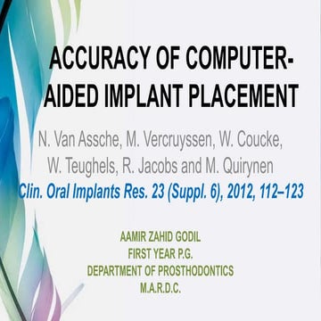 Accuracy of computer aided implant placement