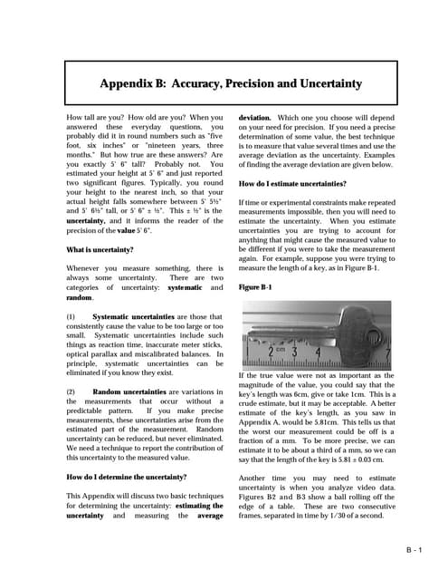 Accuracy &amp; uncertainty