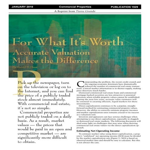 Tierra Grande: Valuation of Commercial Real Estate in Today's Market