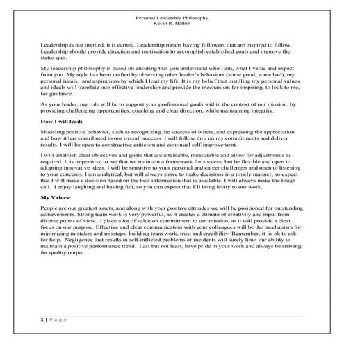 Leadership Commander Philosophy_141030 | PDF